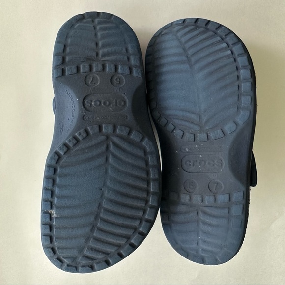 CROCS navy blue Clogs Waterproof Slip On water Shoes flip back strap W7 M5 - Picture 12 of 13